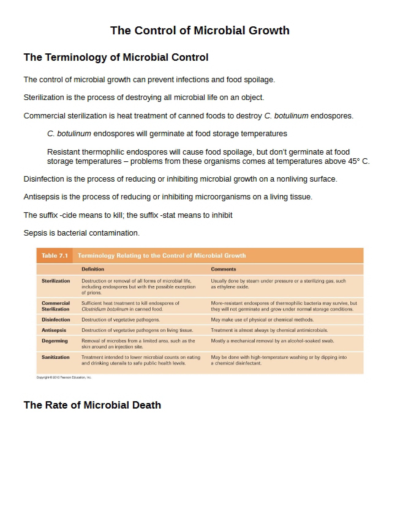 Microbial Growth Control