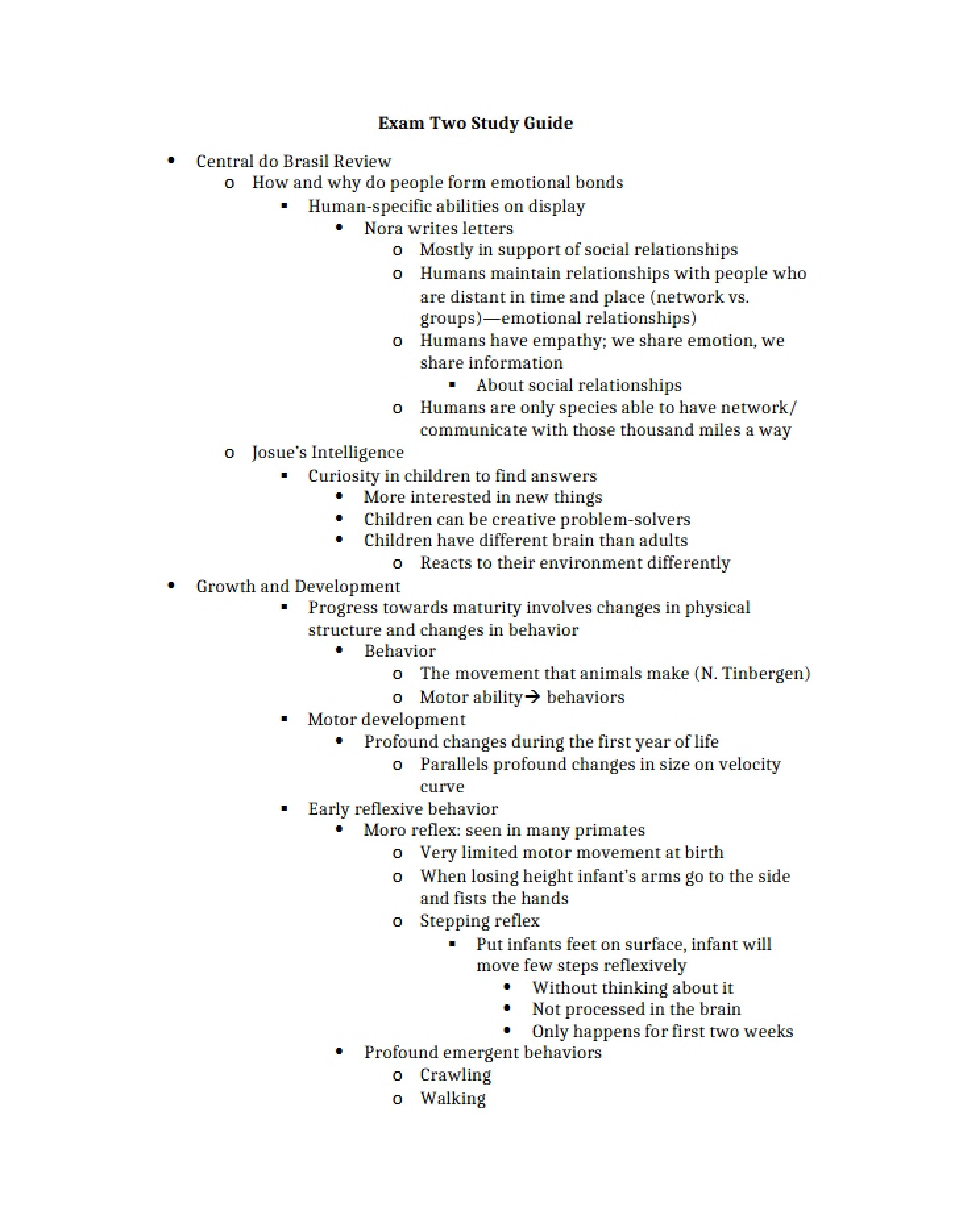 Second Exam Roadmap