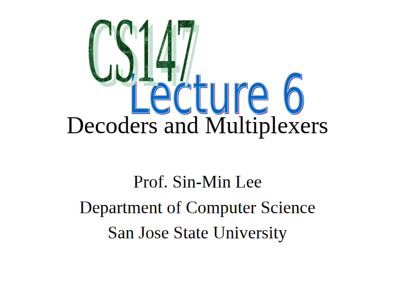 Multiplexers and Decoders