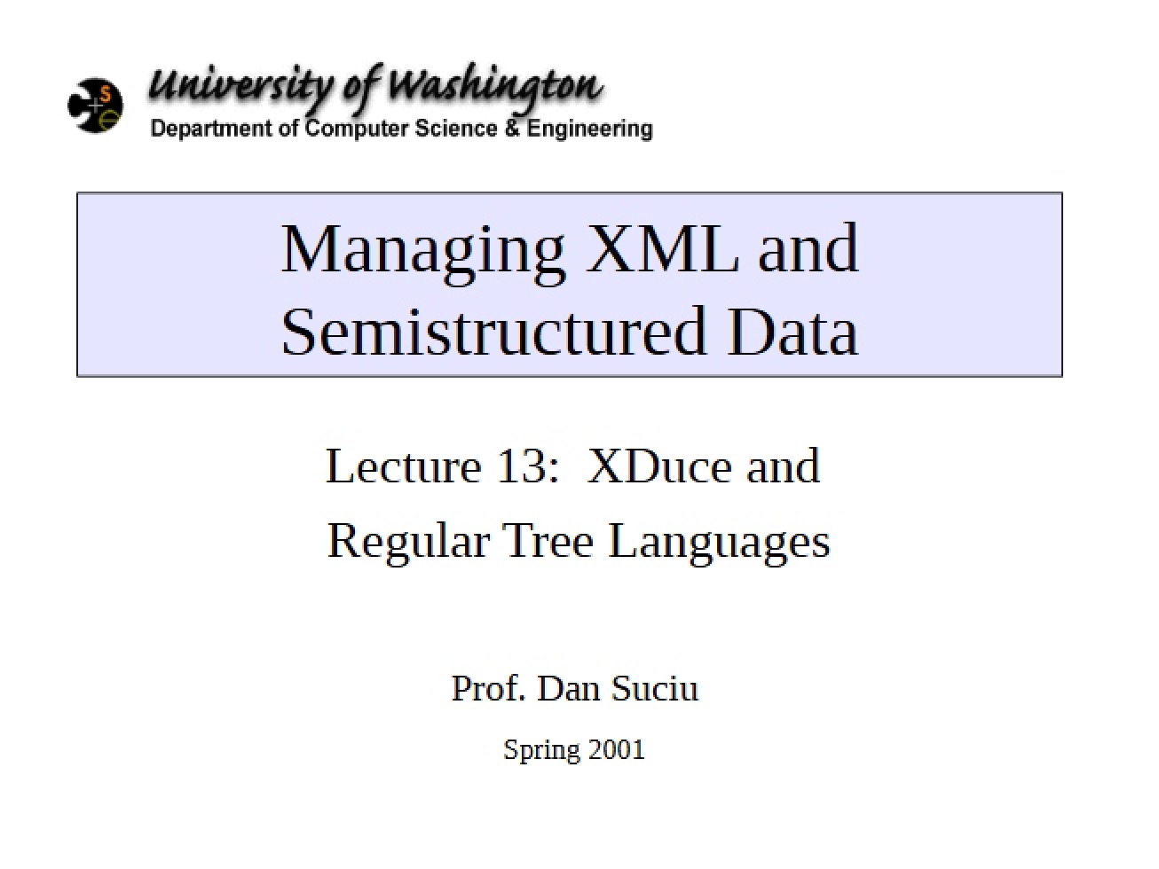 Regular Tree Languages and XDuce