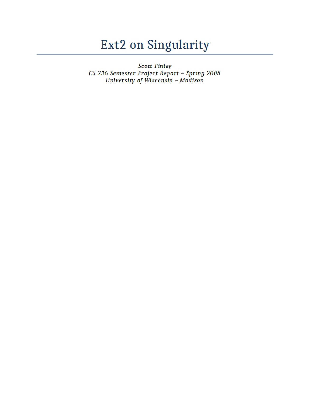 Ext2 Running on Singularity