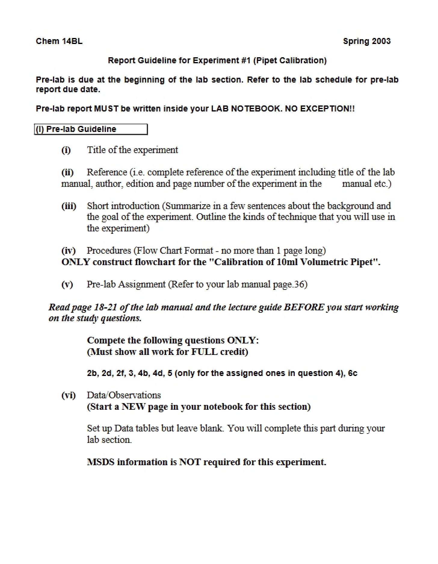 Experiment 1 Student Data