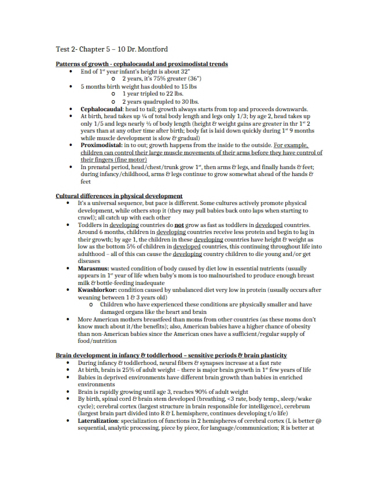 Chapter Five Material for Second Test