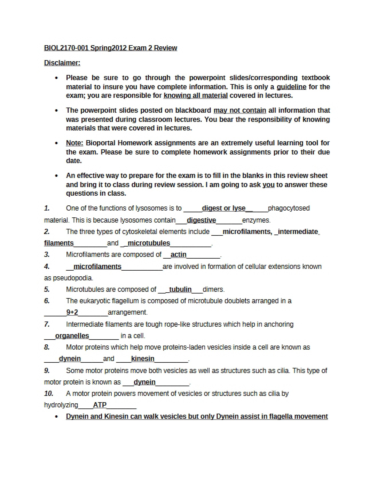 Examination 2 Biomolecules and Cells