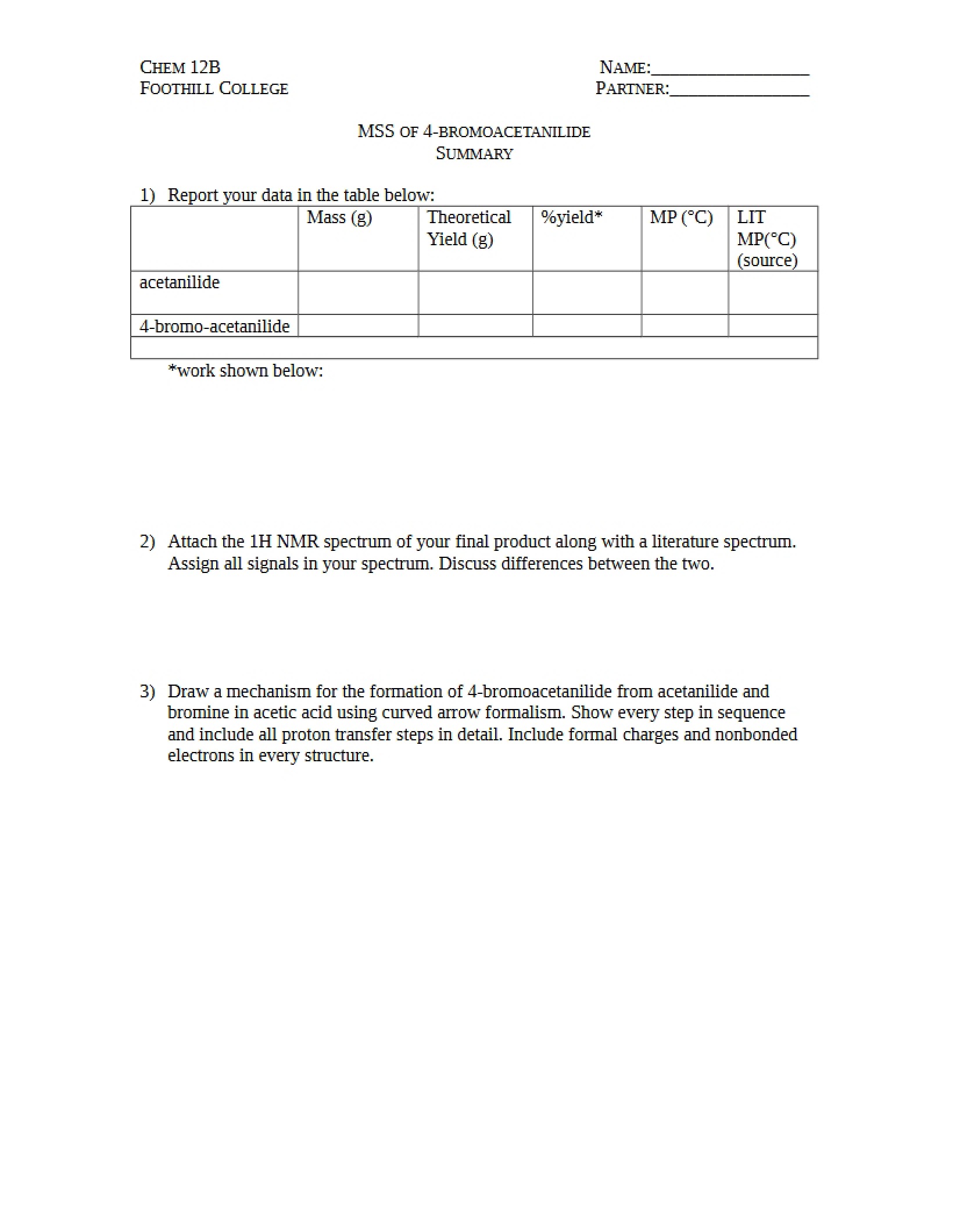 Summary of 4-Bromoacetanilide Mass Spec