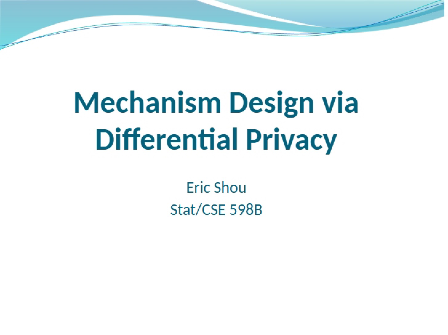 Differential Privacy in Mechanism Design