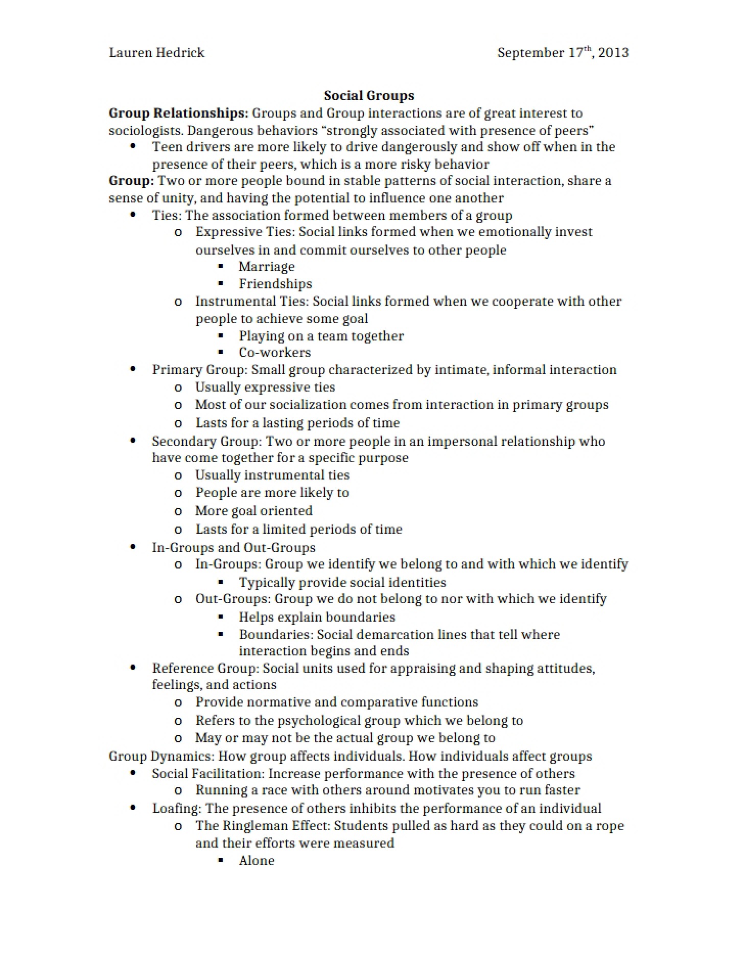 Sociology of Groups