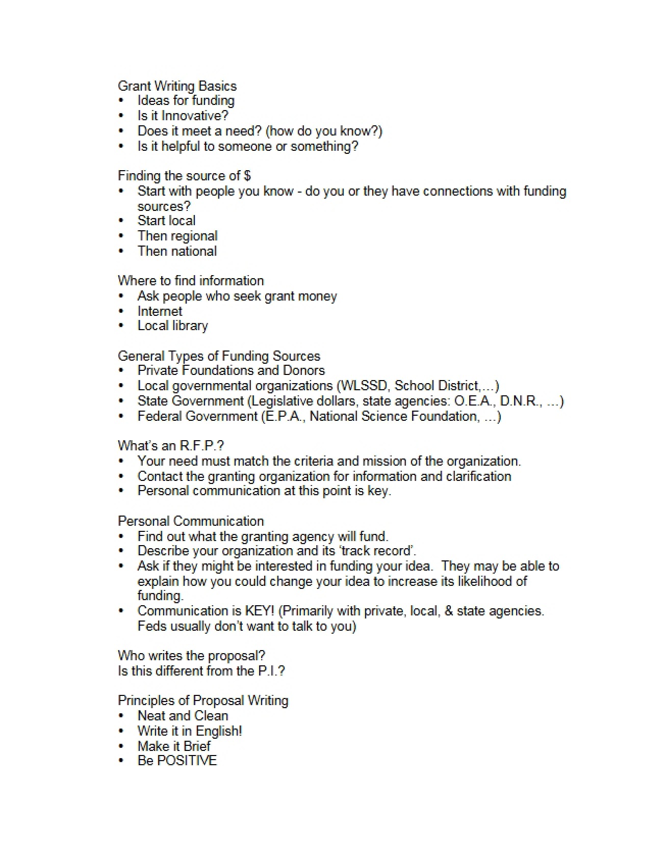 Basics of Grant Writing