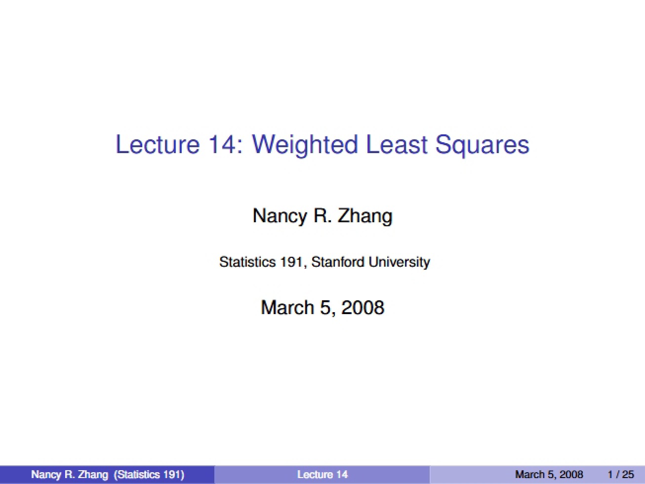 Introduction to Weighted Least Squares