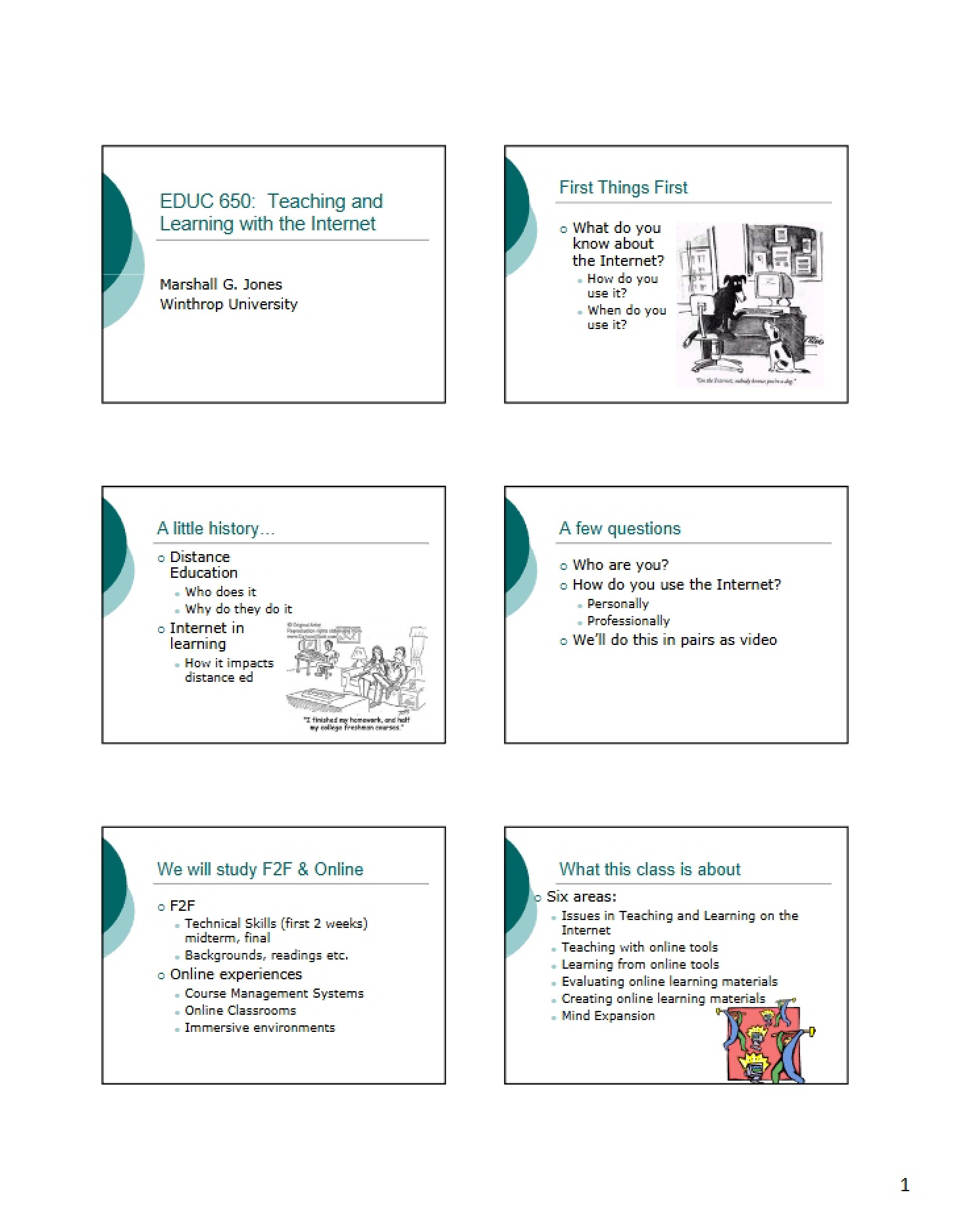 Instruction and Learning via the Internet