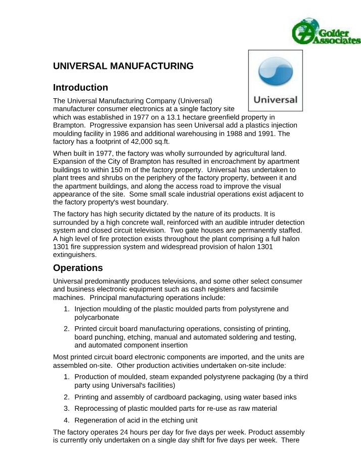 Sustainable Electronics Production at Universal Manufacturing
