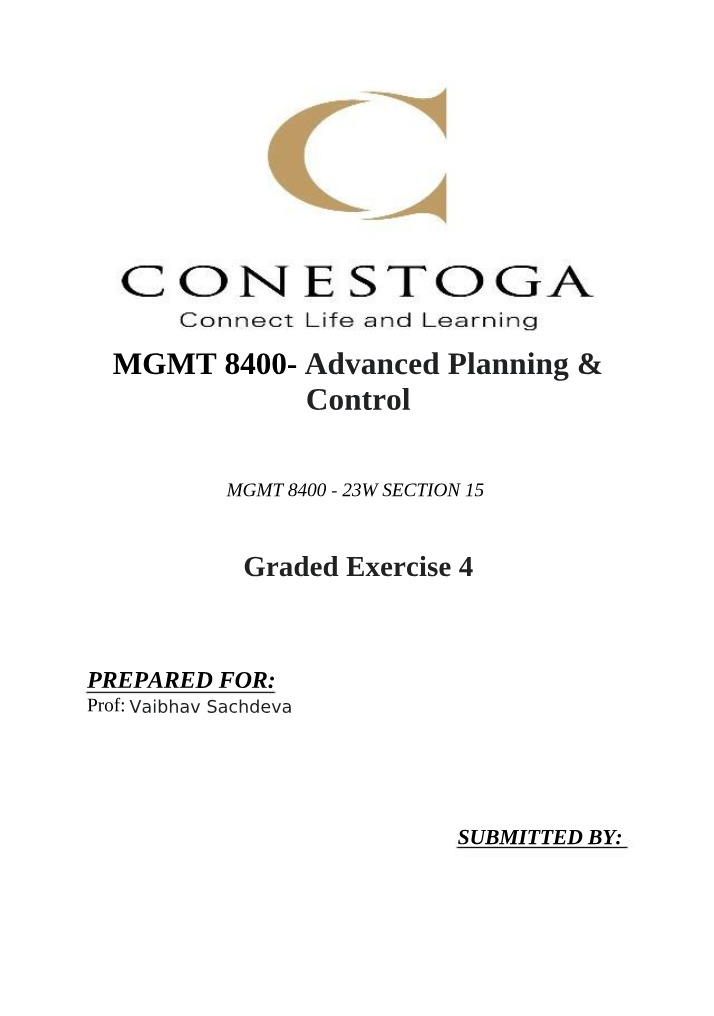 Project Portfolio Management - Graded Exercise 4