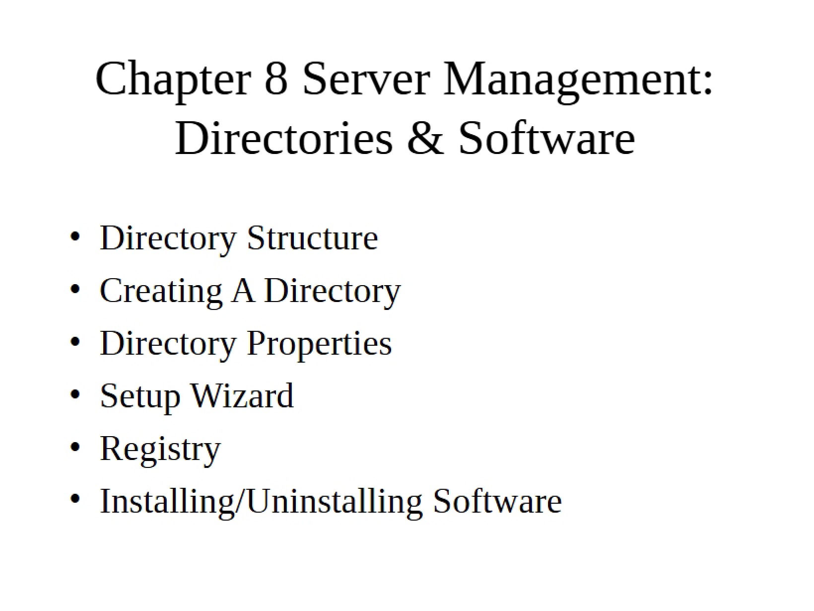 Software and Directories