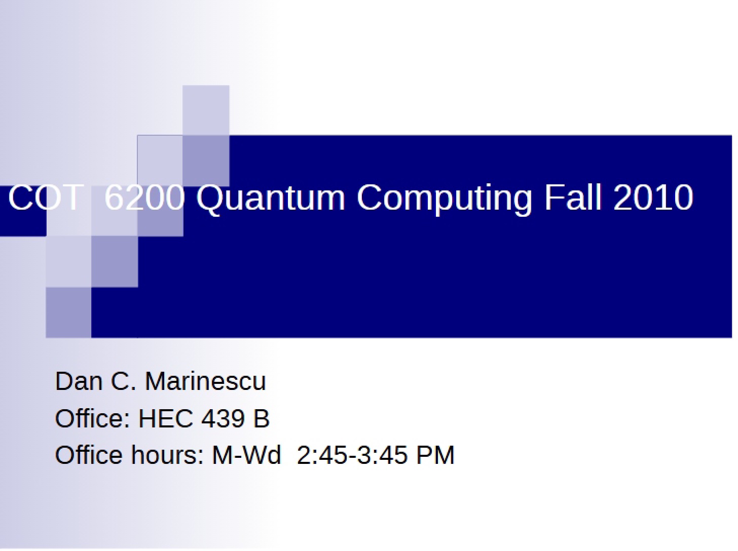 Lecture Notes - Quantum Computing
