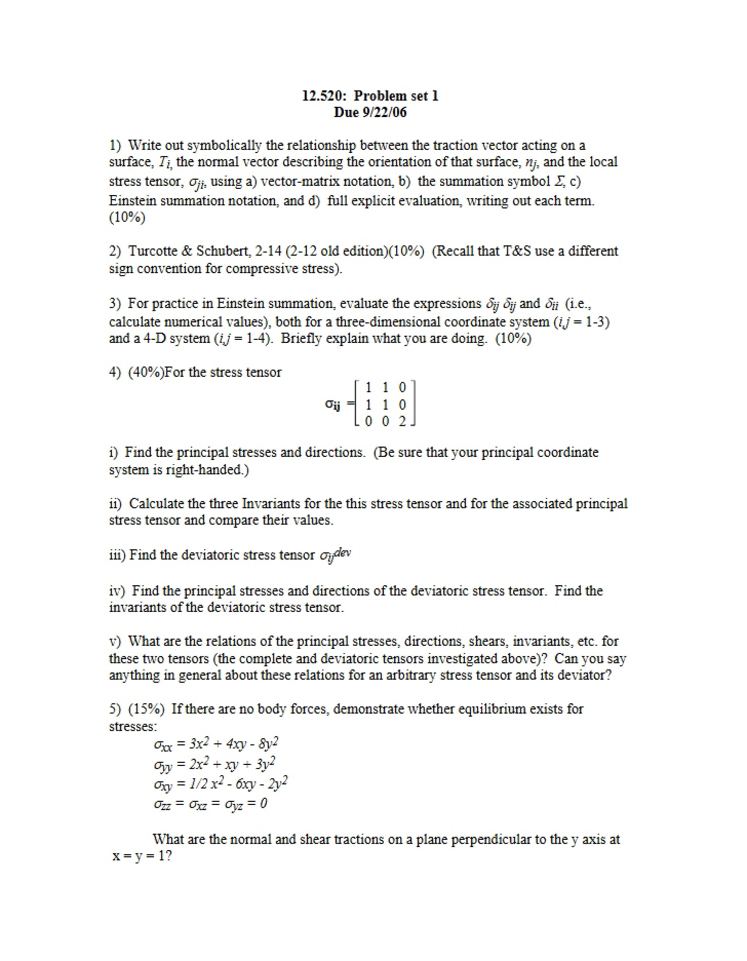 First Problem Set