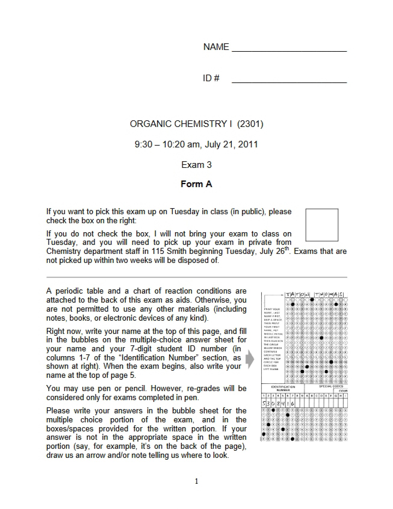 Examination 1