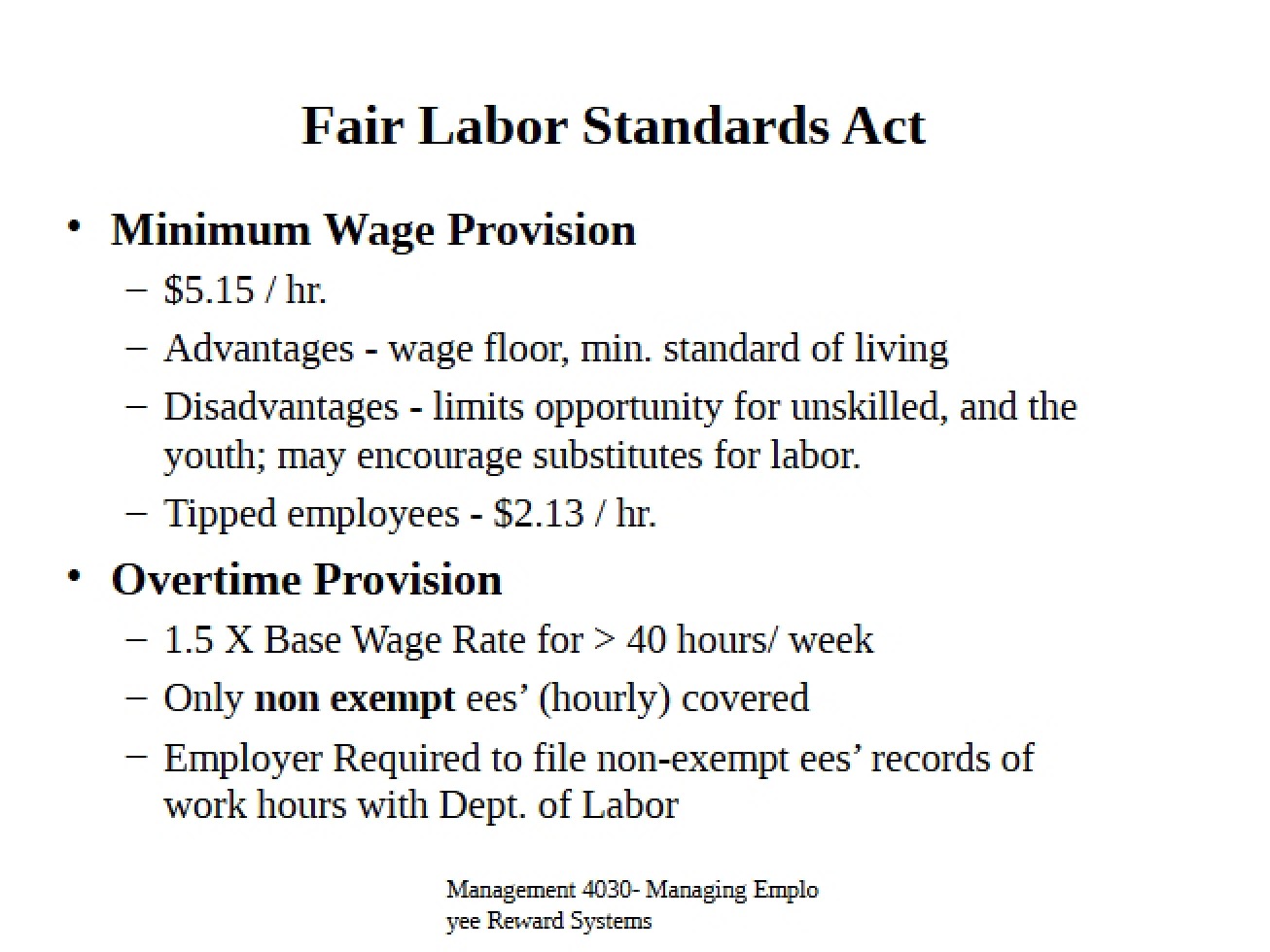 Fair Labor Standards Act