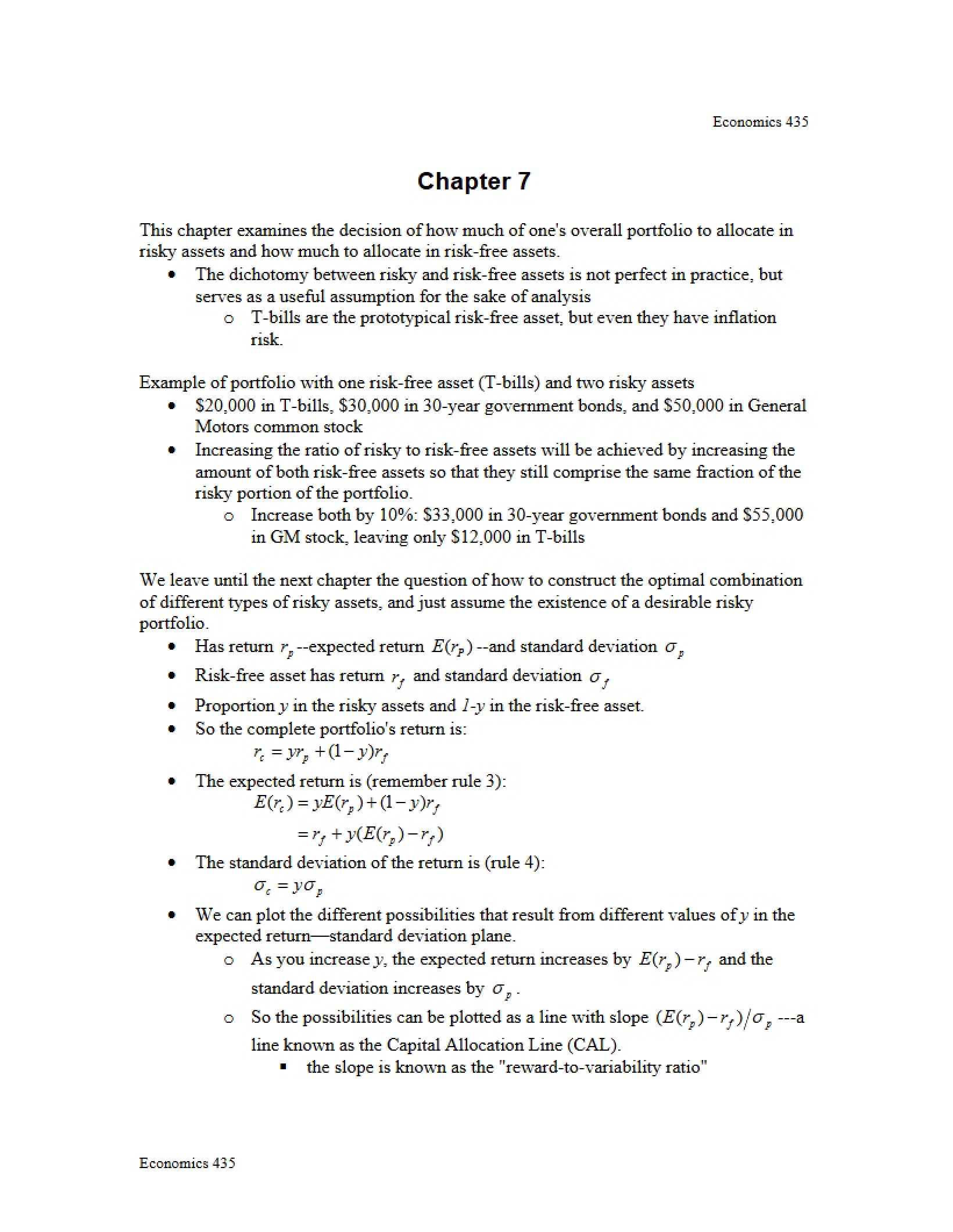 ECON 435 Chapter 07