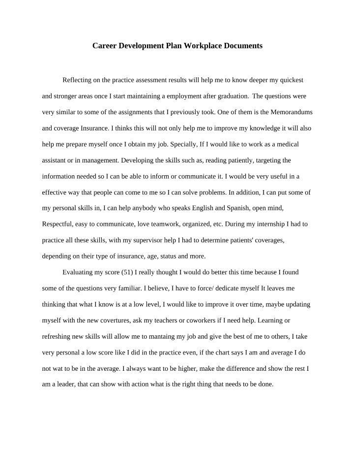 Workplace Documents - Career Development Plan