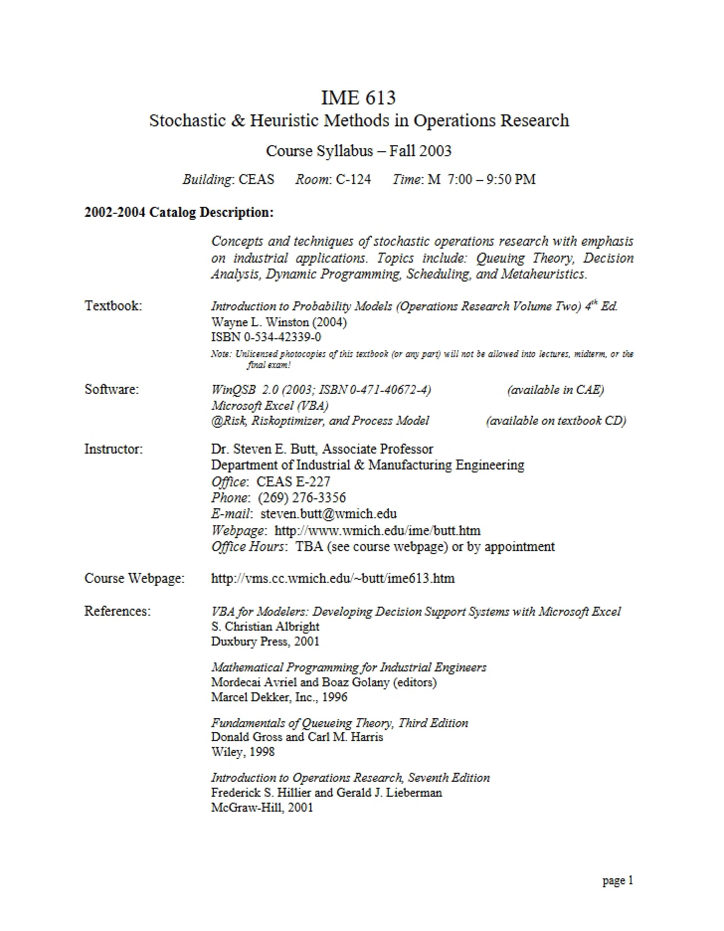 Course Syllabus