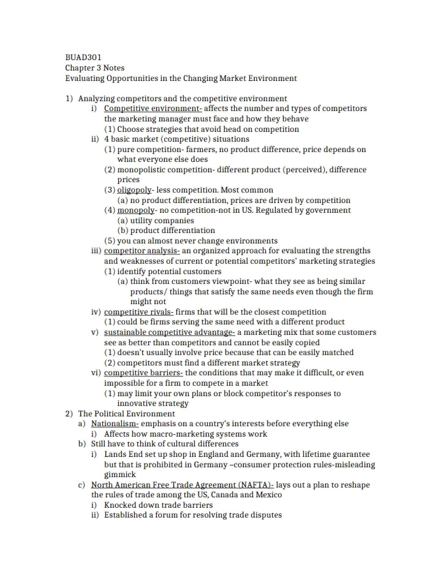 Market Environment Changes Evaluating Opportunities