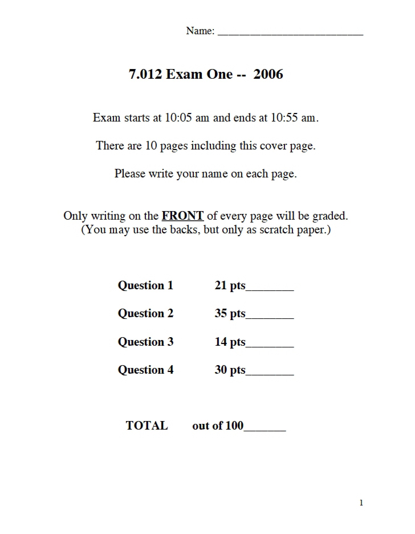 First Exam