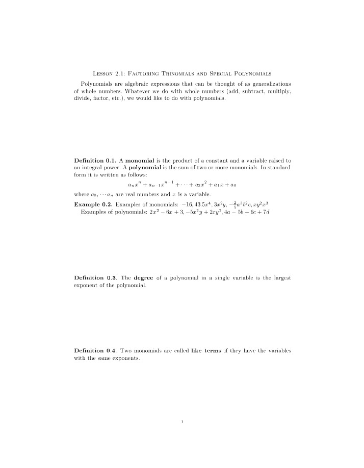 Calculus Lesson 2.1