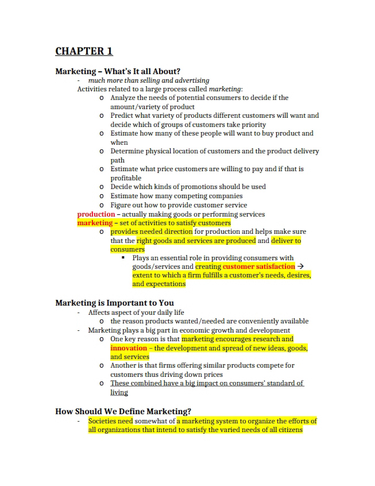 Marketing Principles Chapter 1