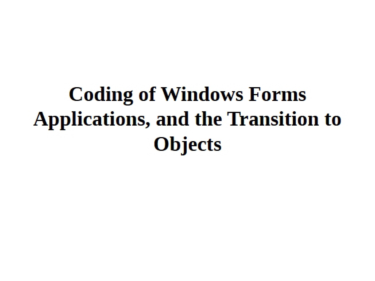 Windows Forms Coding