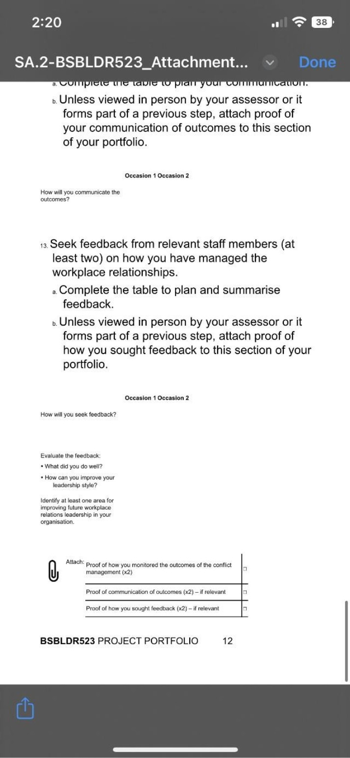 Project Portfolio Attachment - BSBLDR523