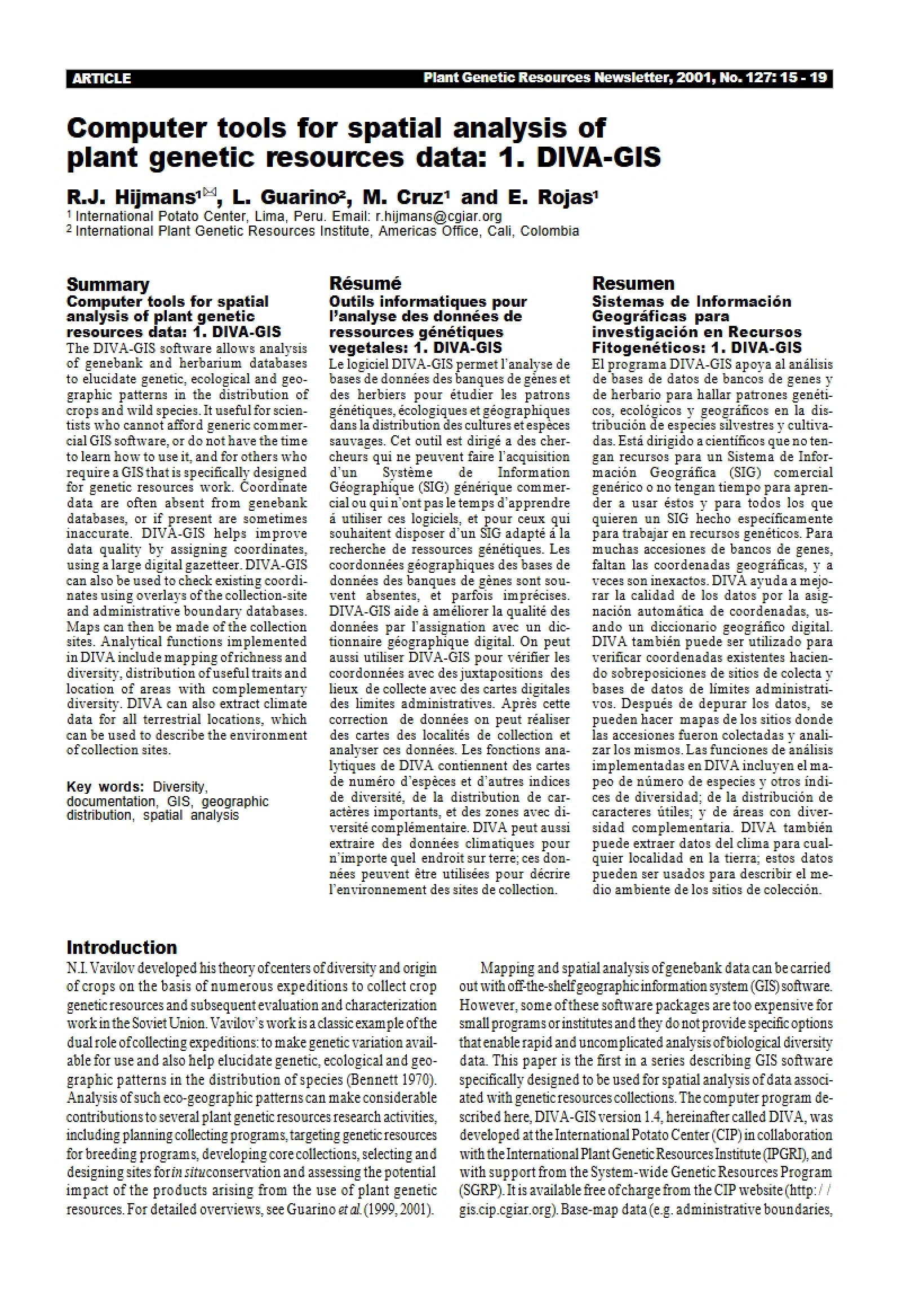 Spatial Analysis Computer Tools
