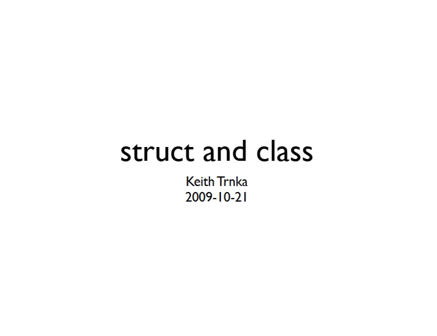Class and Struct Concepts