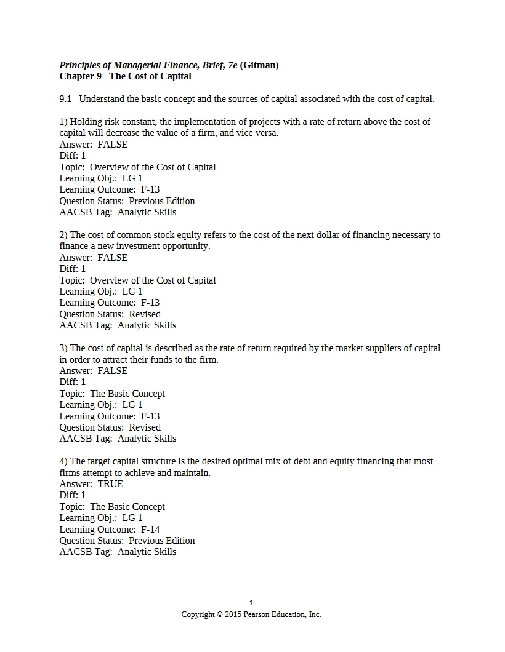 Capital Costs (Ch 9)