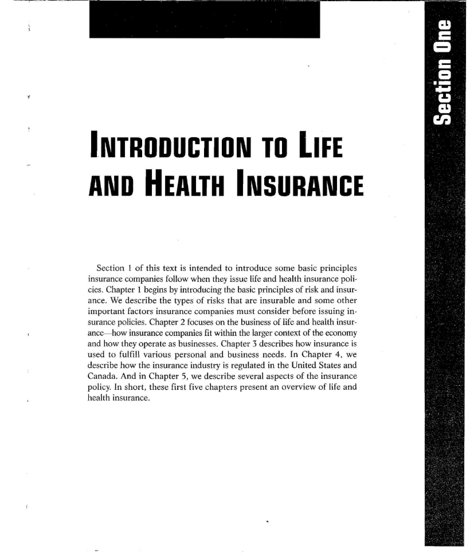 Insurance for Life and Health