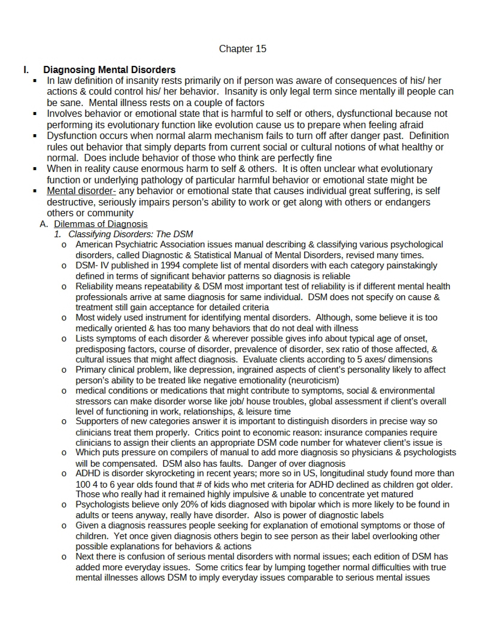 Psychology Chapter 15