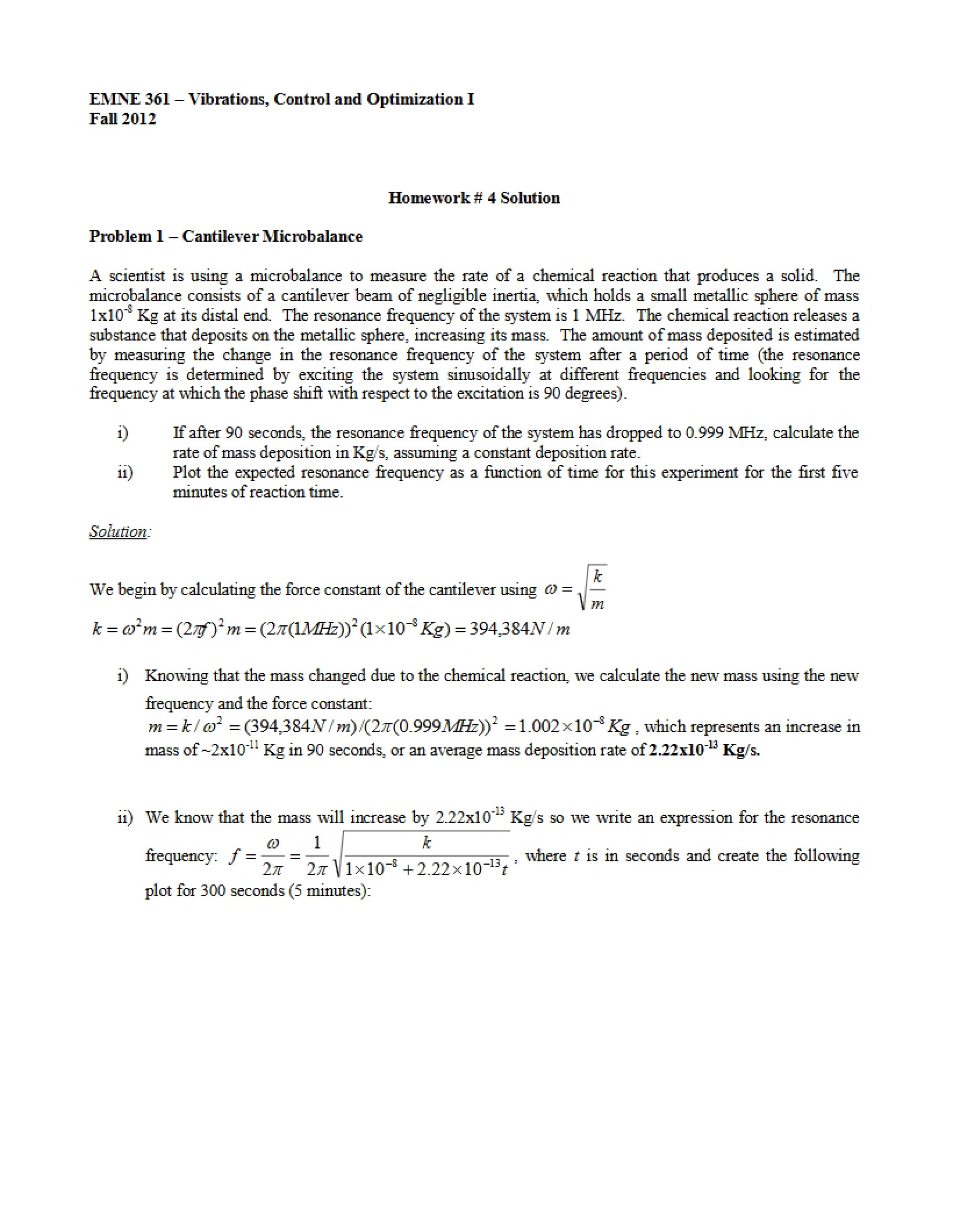 Solutions for Assignment 4