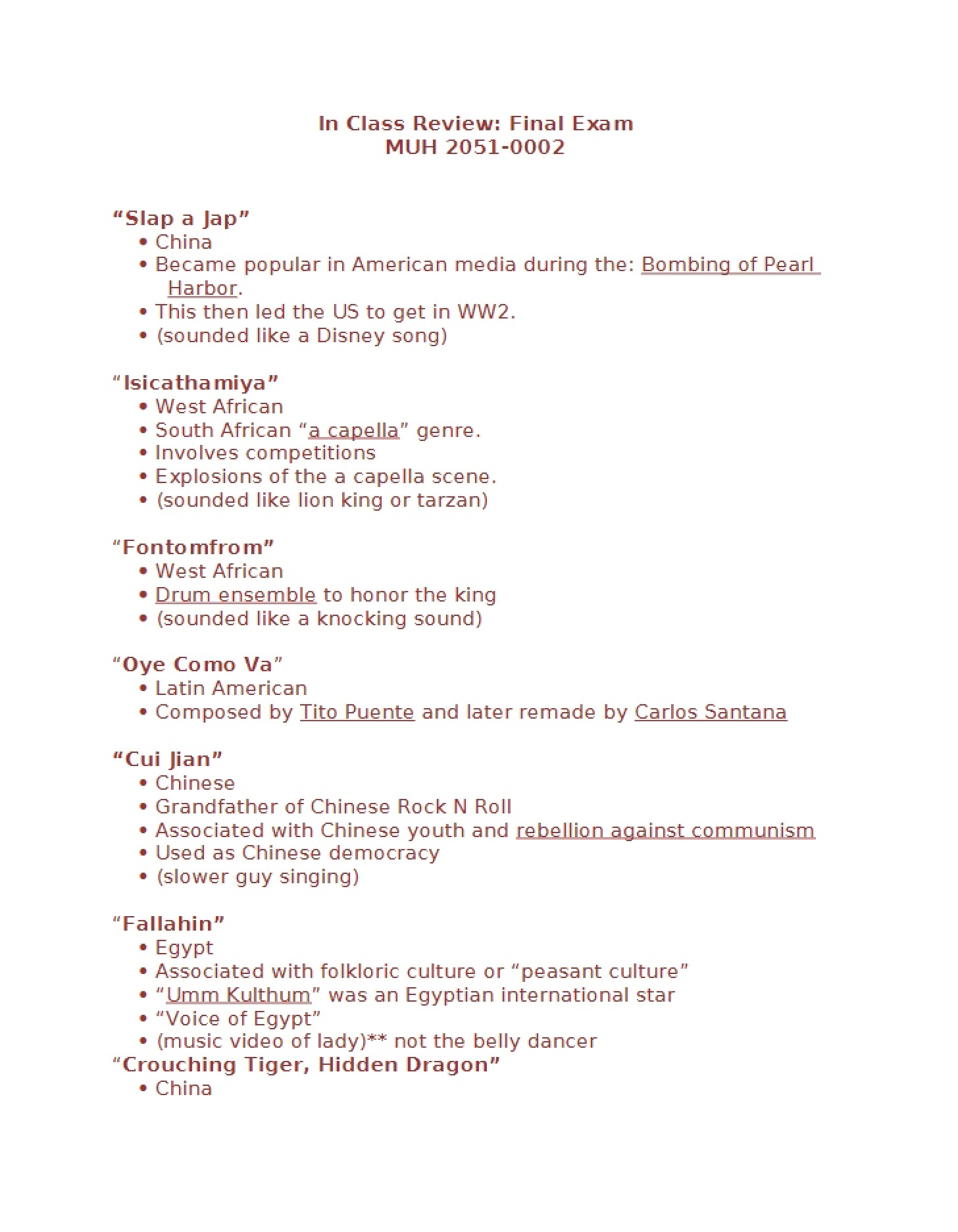 Final Examination