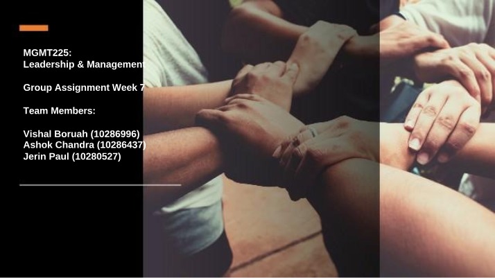 Leadership and Management - Group Assignment Week 7