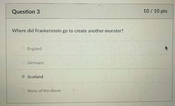 Frankenstein - Where Was Another Monster Created