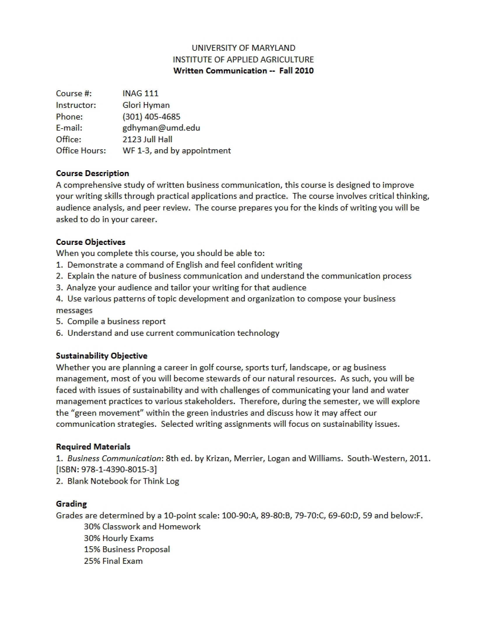Written Comm Syllabus