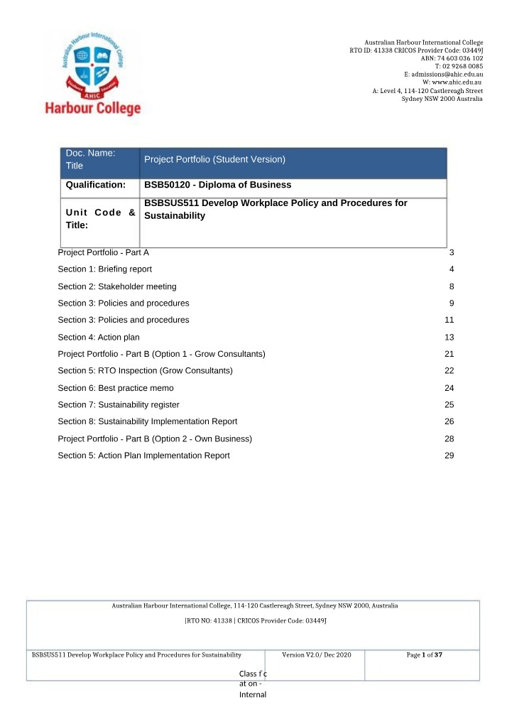 BSBSUS511 - Project Portfolio