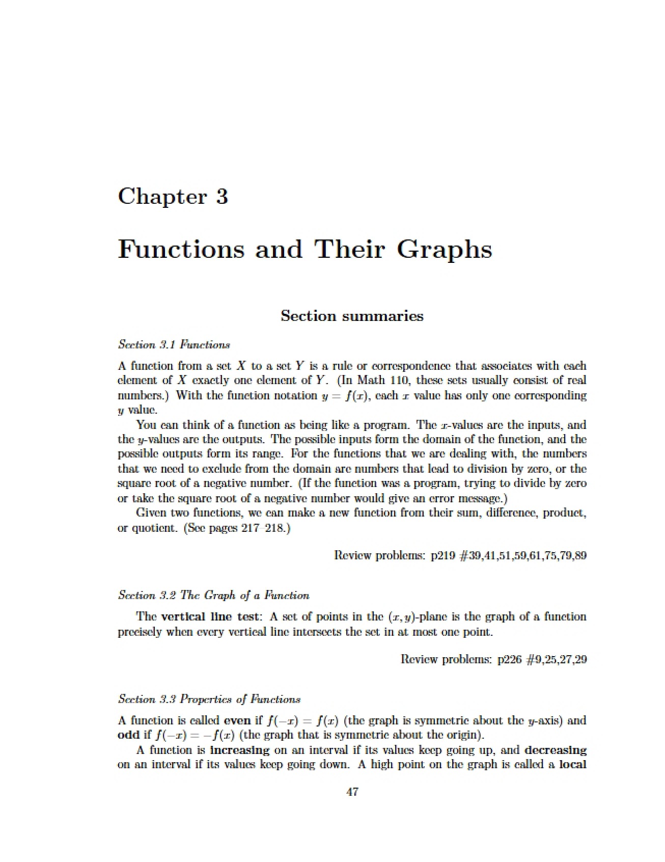 Graphing Functions