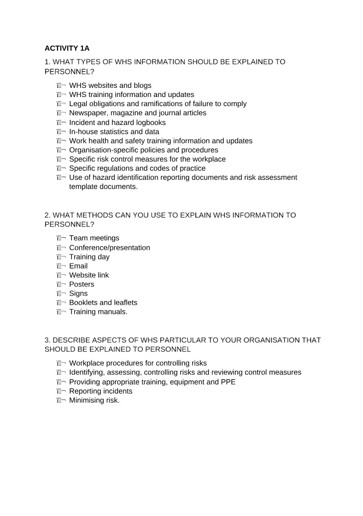 Effective Communication - WHS Information and Compliance