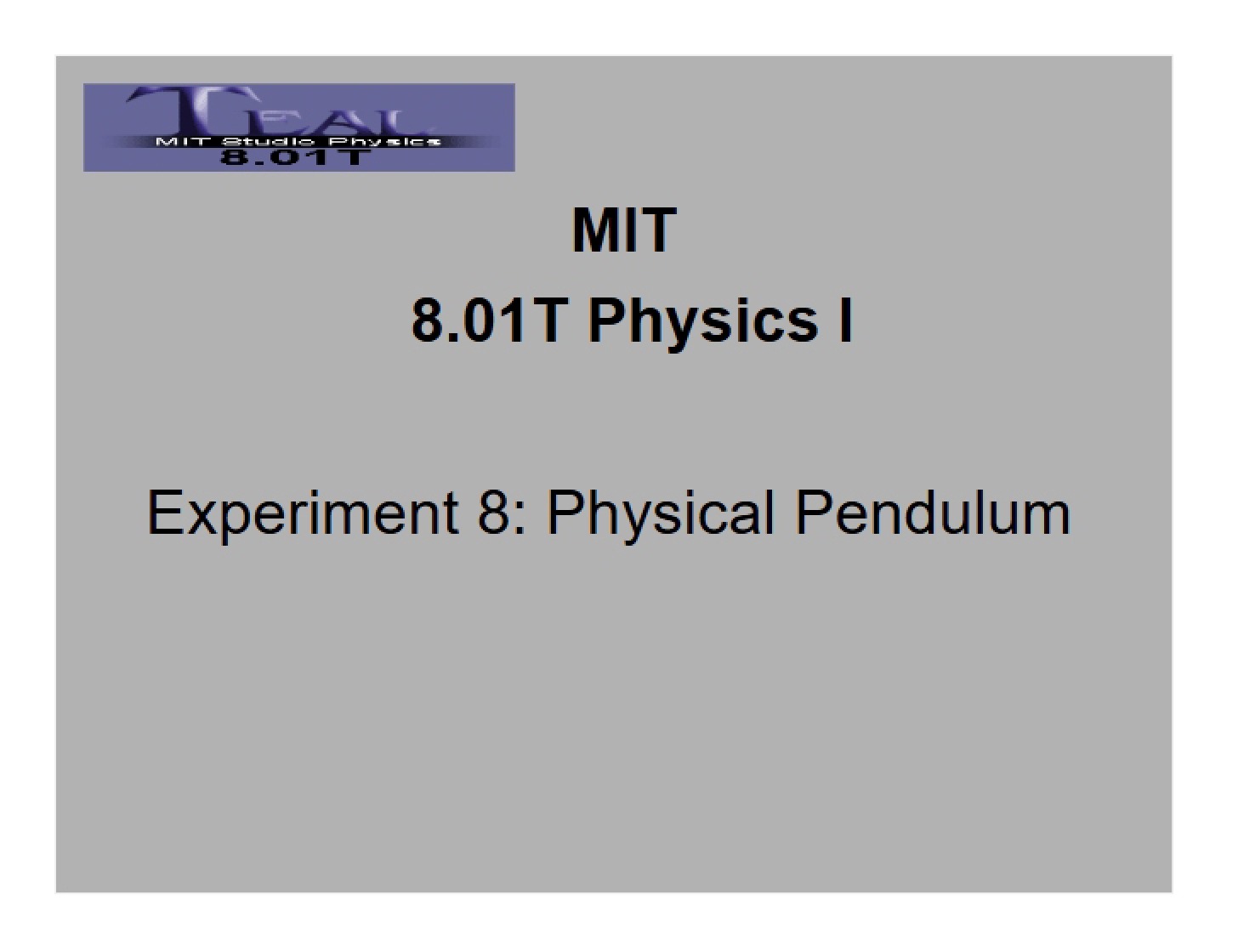Physical Pendulum