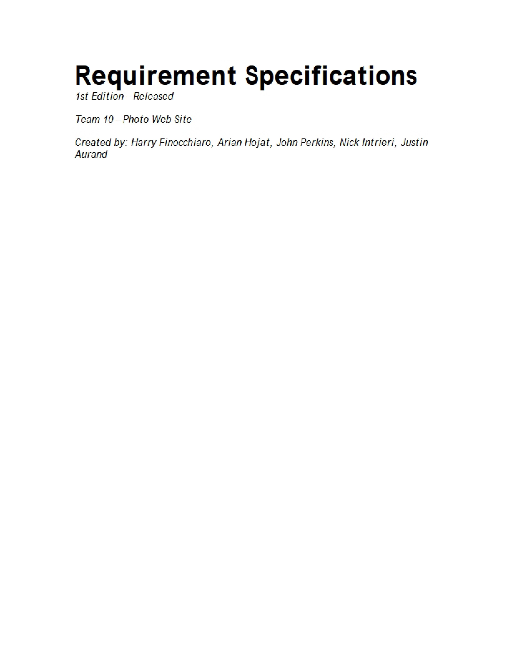 Team 10 Final Requirements Document