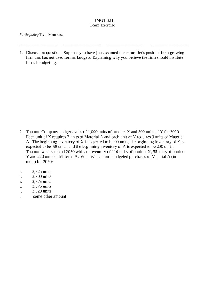 Intro to Budgeting Exercise