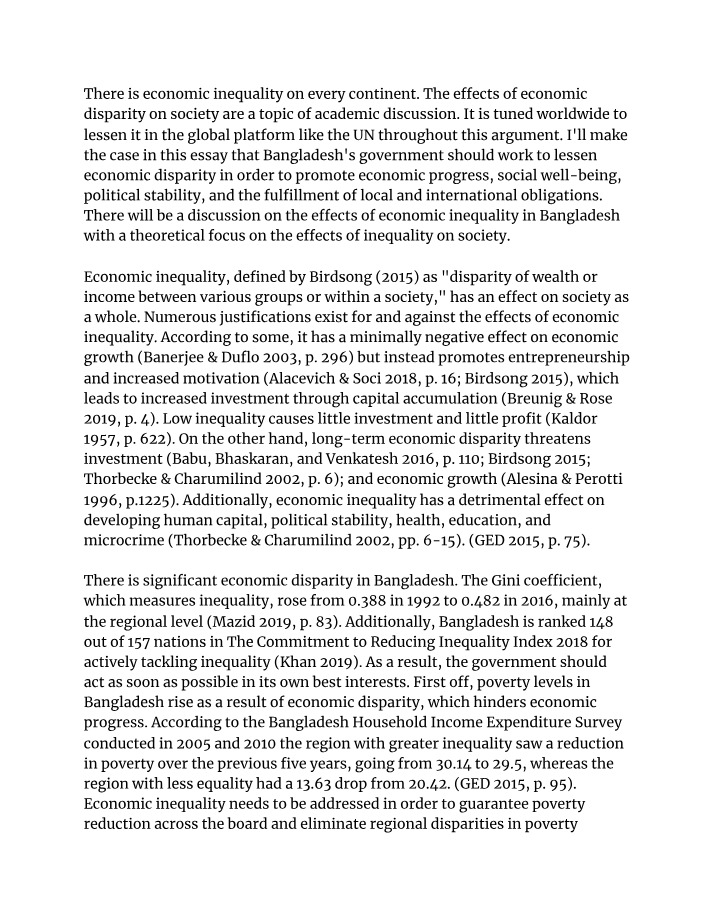 Economic Inequality in America by Sydney Sutton
