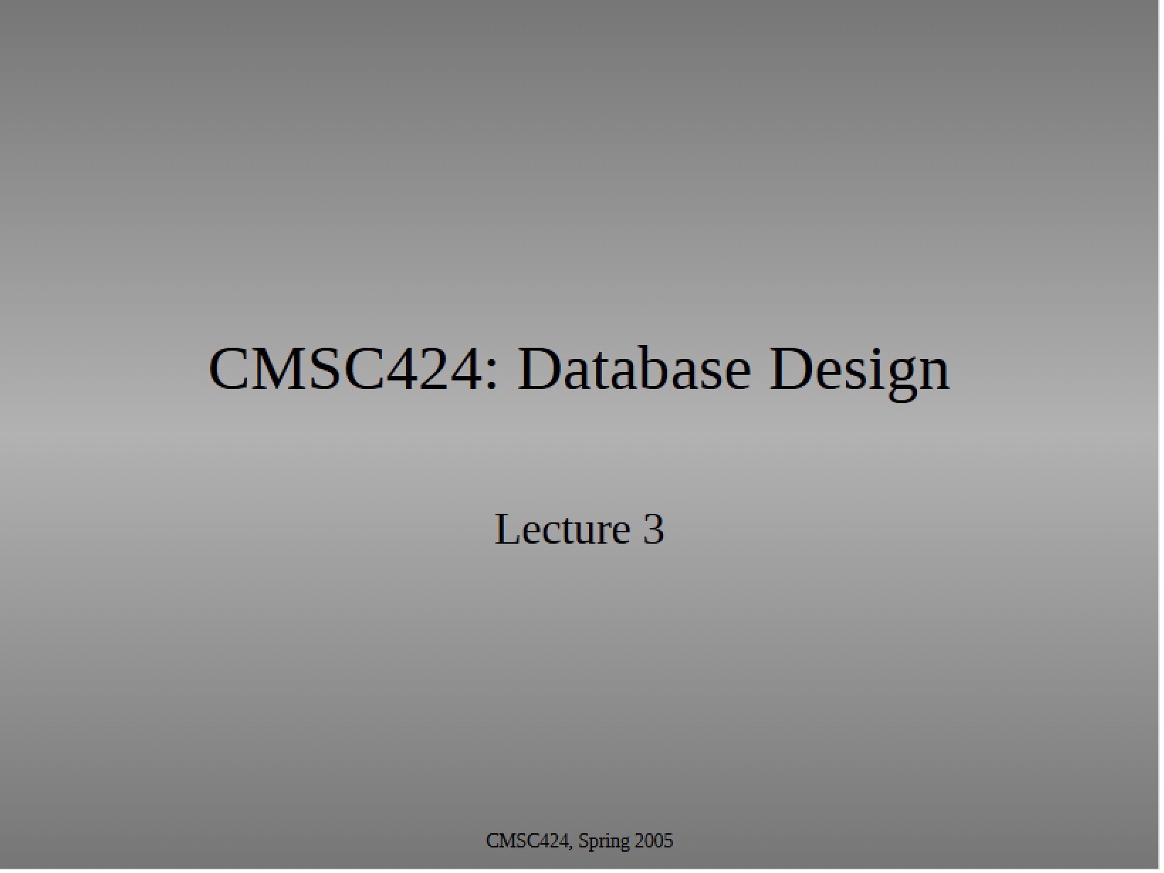 Third Lecture