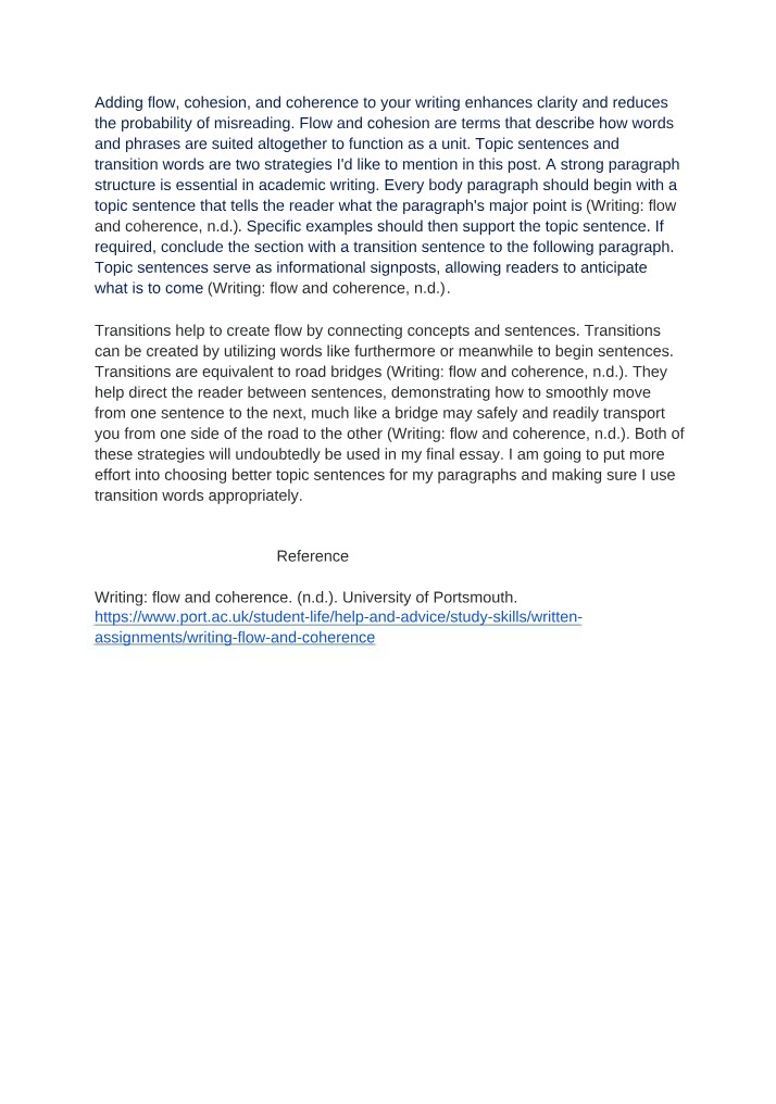 Clarity in Writing - Strategies for Flow and Cohesion