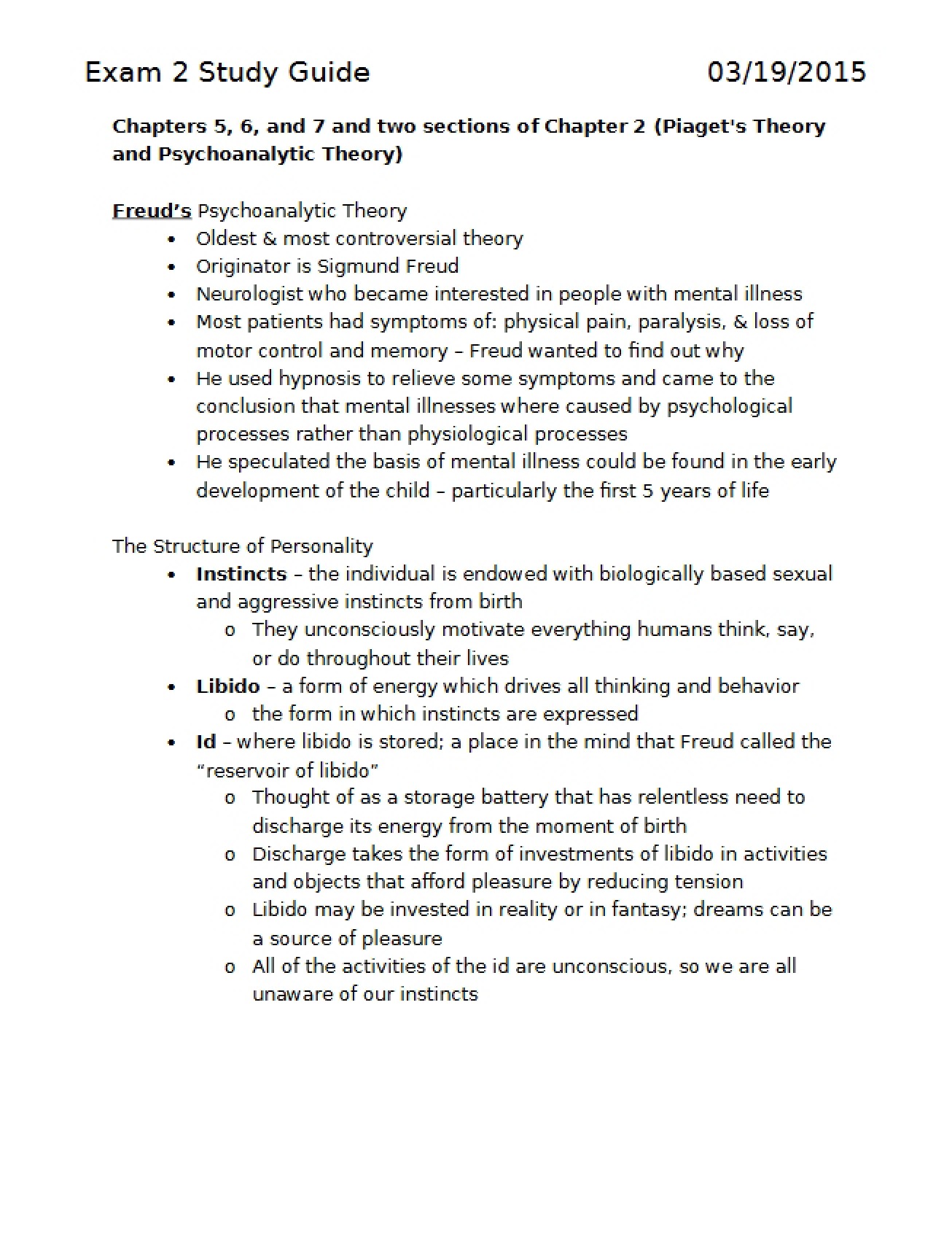 Guide for Exam Two